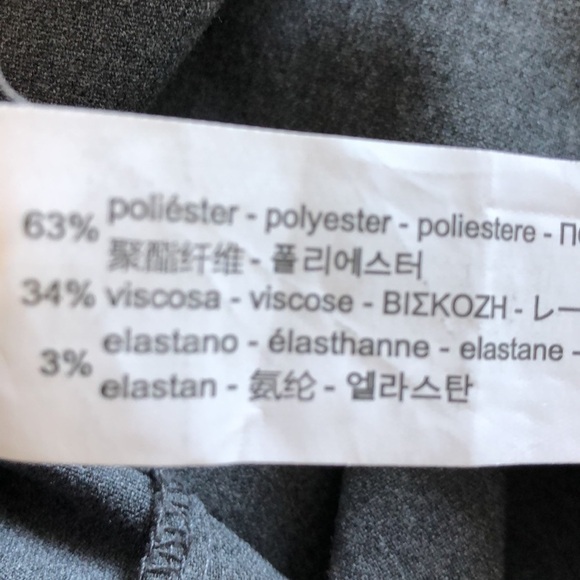 ZARA Gray pants. White stripe cropped Gray Ankle trousers, Size Large. Stretch - Picture 7 of 14